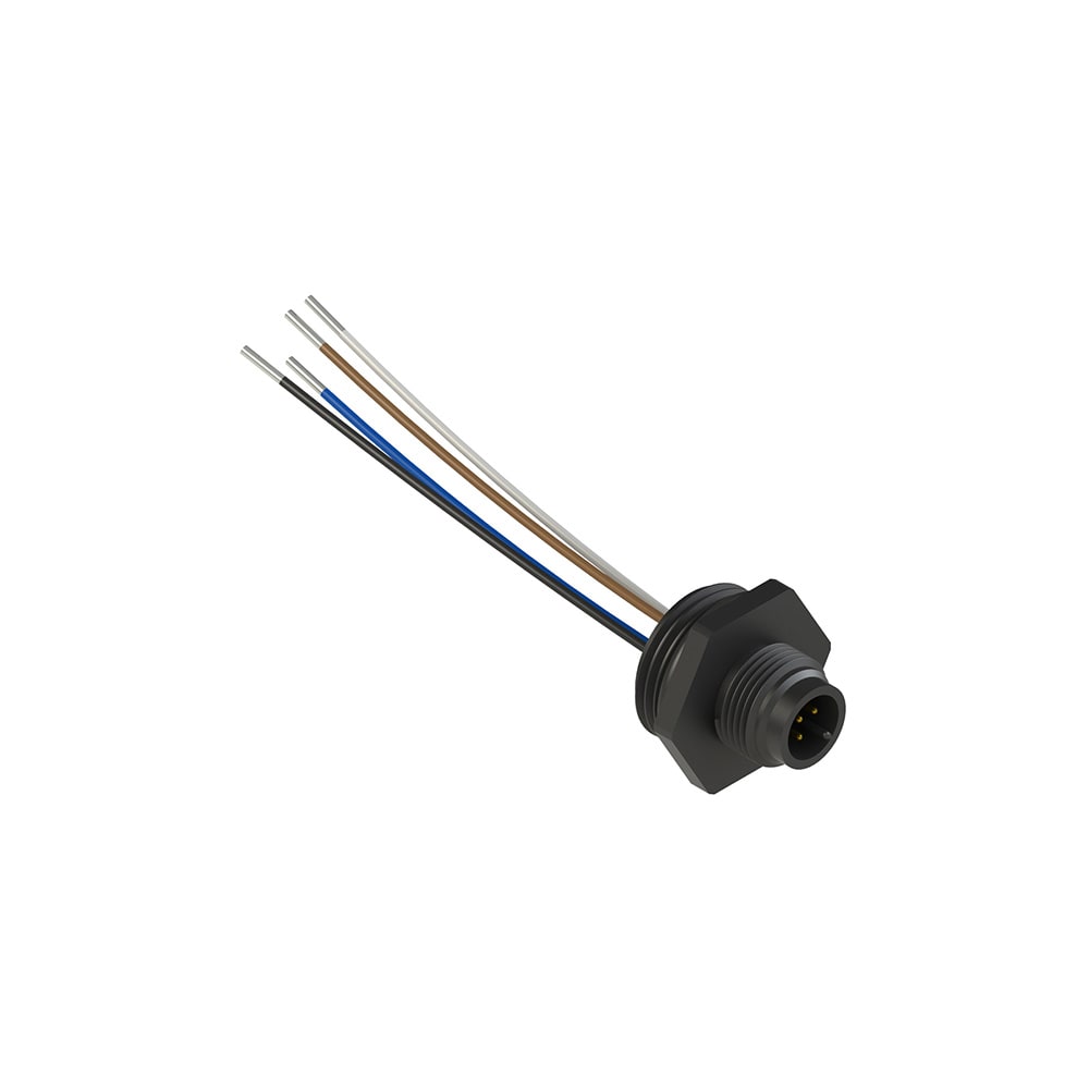 PIZZATO ELETTRICA - Connettore plastico maschio M12 5 poli, lunghezza cavi 8,5 cm, filettatura PG 13,5