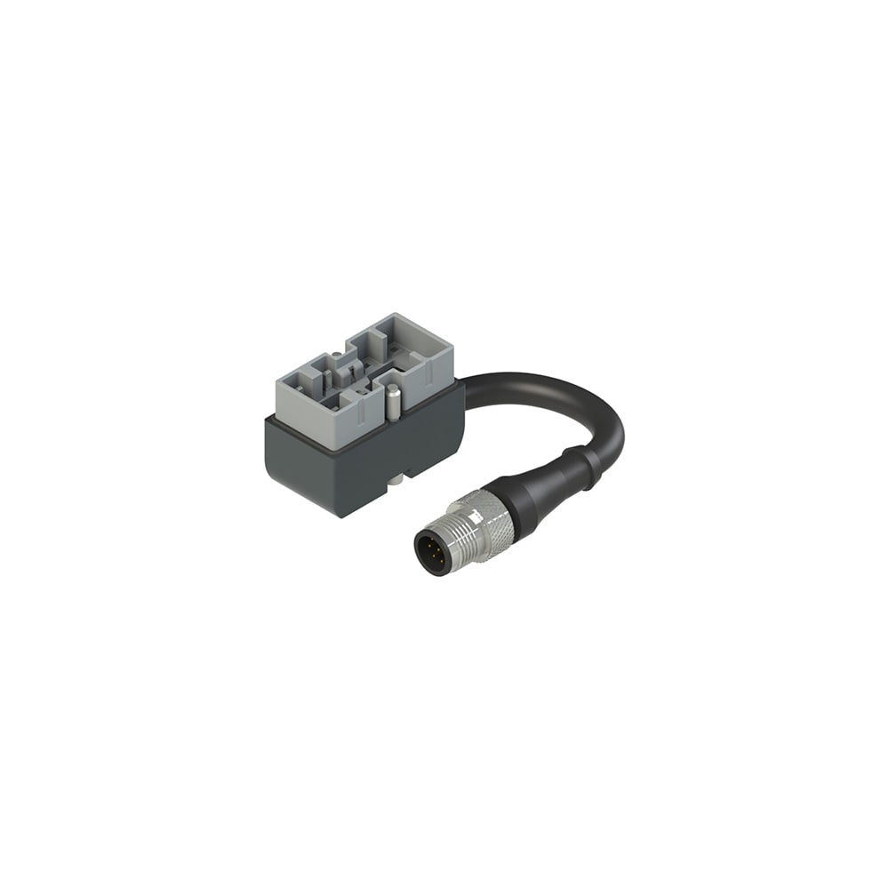 PIZZATO ELETTRICA - Connettore in metallo con cavo e connettore M12, lunghezza cavo 0,2 m, 1NO+1NC