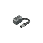 PIZZATO ELETTRICA - Connettore in metallo con cavo e connettore M12, lunghezza cavo 0,2 m, 1NO+1NC