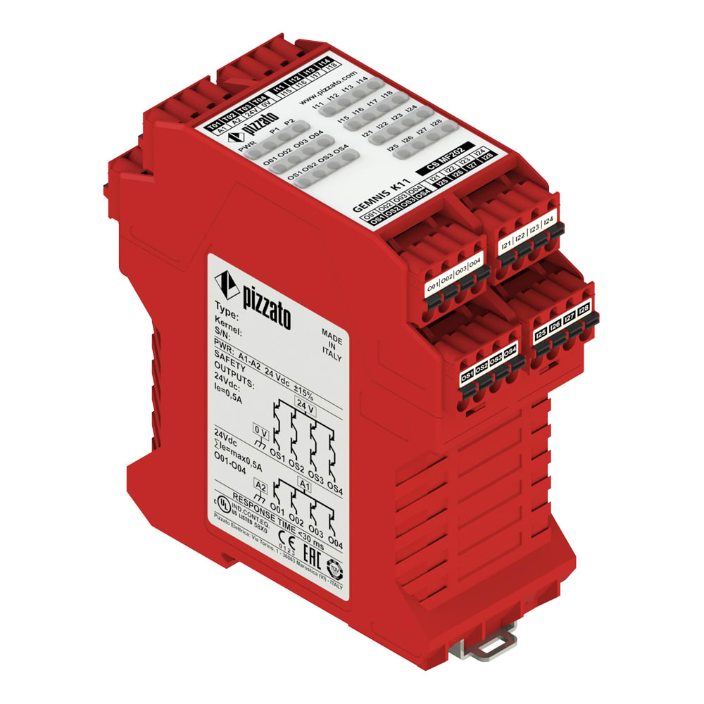 PIZZATO ELETTRICA - Modulo multifunzione pre-programmato, fino a SIL 3, PL e e Categoria 4 - serie Gemnis CS MF202M0-P6