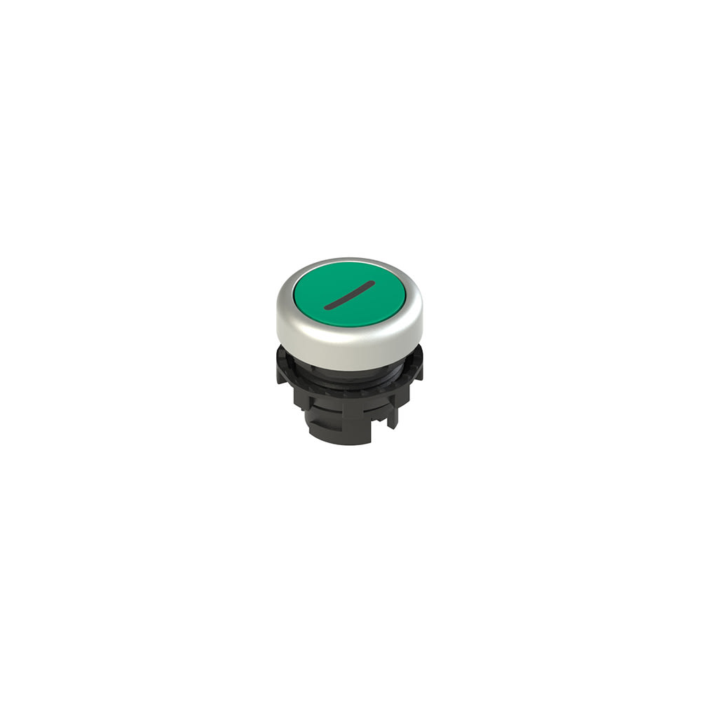 PIZZATO ELETTRICA - Pulsante luminoso rasato verde con marcatura