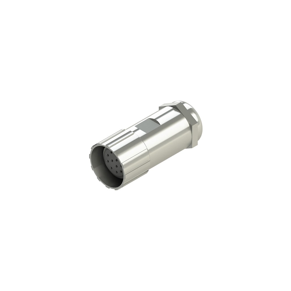 PIZZATO ELETTRICA - Connettore metallico femmina M23 19 poli dritto senza cavo, connessione a crimpare