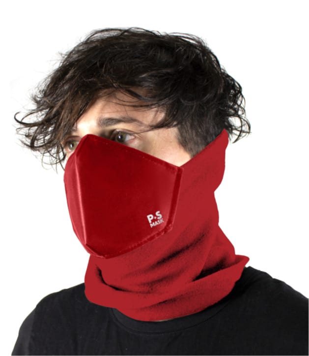 PUBLILINE MODA & PROMOZIONE - SCALDACOLLO+MASCHERINA ROSSO TINTA UNITA