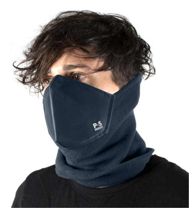 PUBLILINE MODA & PROMOZIONE - SCALDACOLLO+MASCHERINA BLU TINTA UNITA