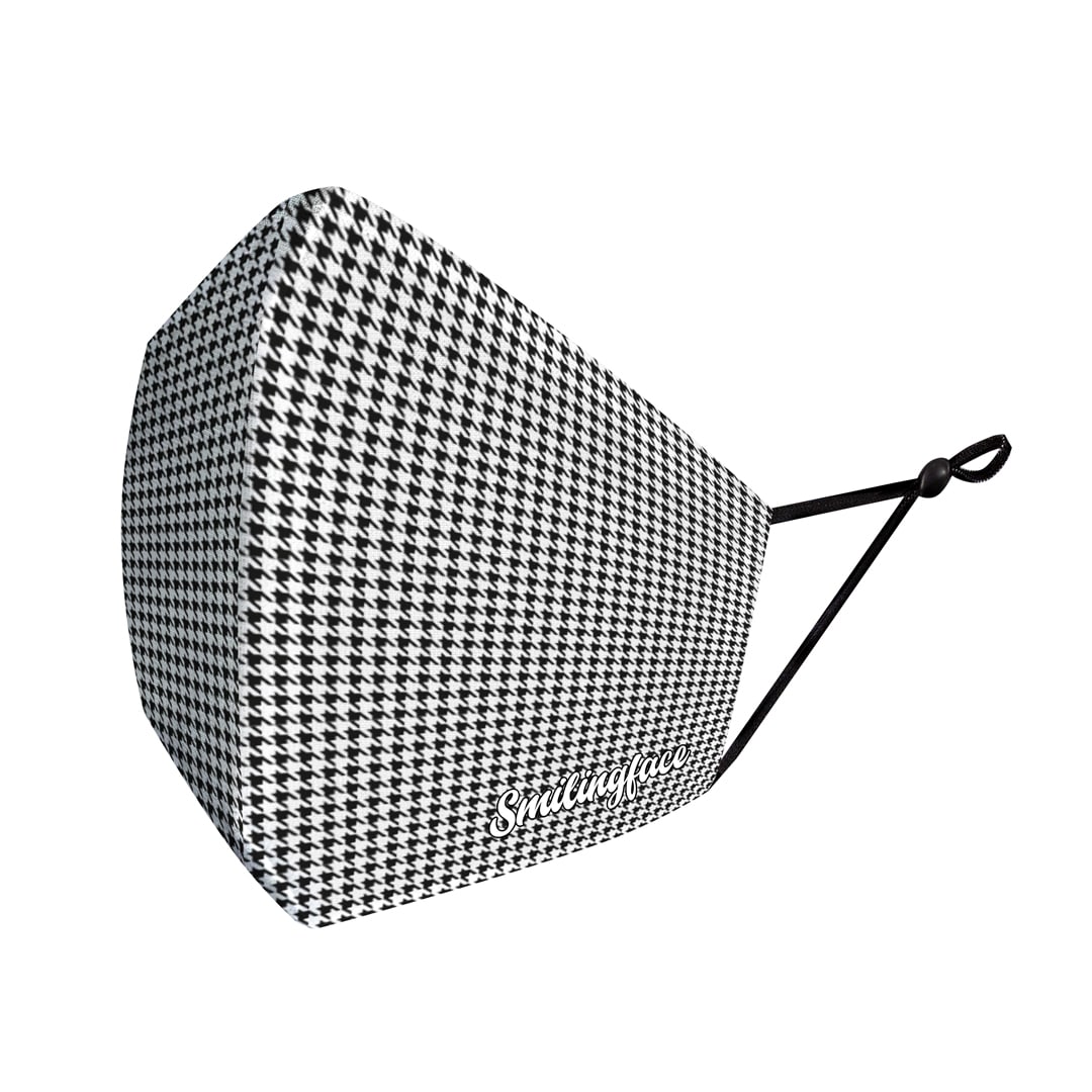 PUBLILINE MODA & PROMOZIONE - MASCHERINA PIED-DE POULE BIANCO NERO