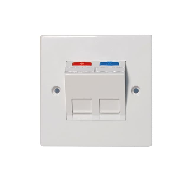 QUBIX - PLACCA CCS STD FRANCESE 2 POS. RJ45 BI 2004042