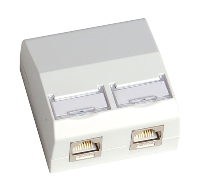 QUBIX - SCATOLA CCS DA PARETE 2 POS. RJ45 BIANCO
