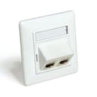 QUBIX - PLACCA CCS 80X80 DRITTA 2 POS RJ45 BI