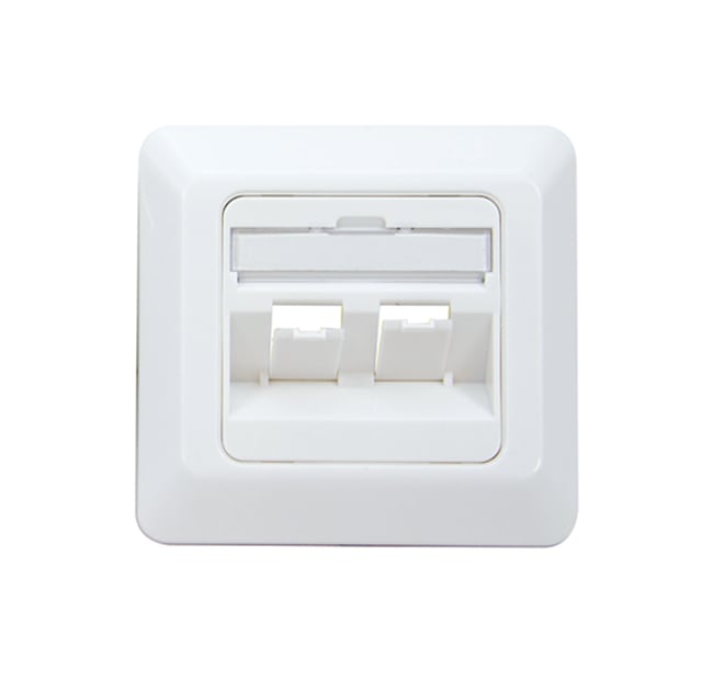 QUBIX - PLACCA CCS 80X80 INCLINATA 2 POS RJ45 BI 2004062