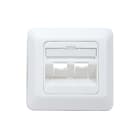 QUBIX - PLACCA CCS 80X80 INCLINATA 2 POS RJ45 BI