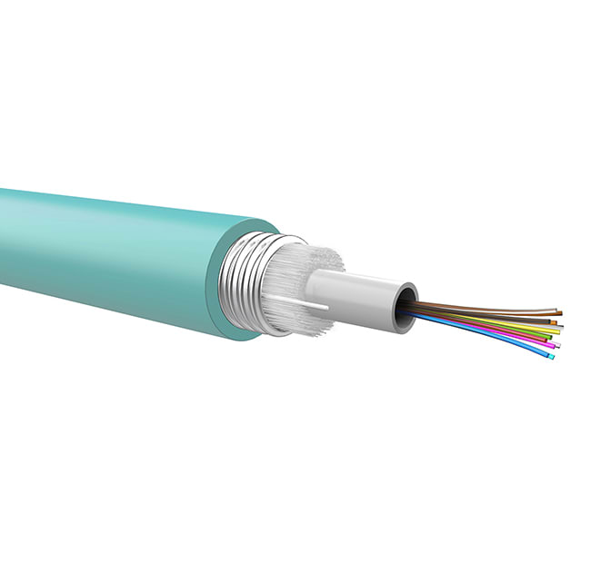 QUBIX - CAVO 12FO 50/125 OM3 ARM. MET. PE CONNET