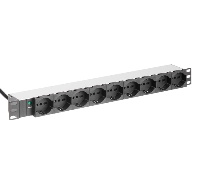 QUBIX - BARRA ALIMENTAZIONE 1U 9P INT.LUM. NE