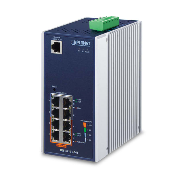 QUBIX - IGS-4215-4P4T IP30 8TP(4 POE+) GE