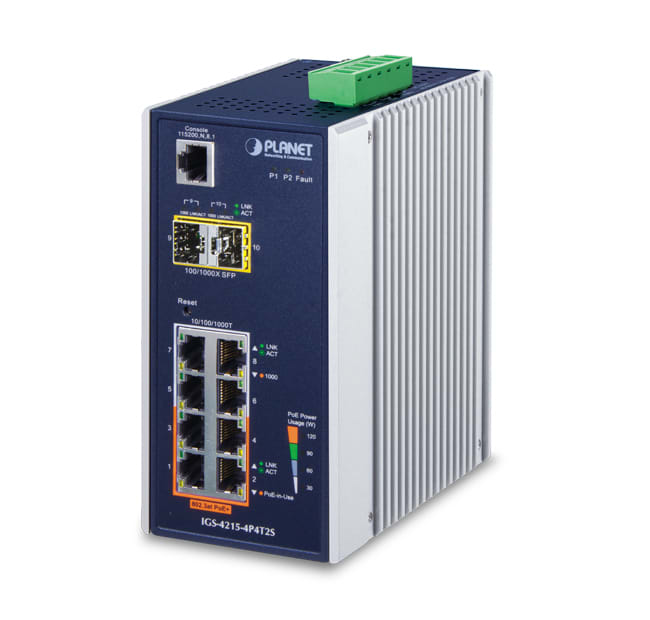 QUBIX - IGS-4215-4P4T2S IP30 8TP(4 POE+) GE 2SFP