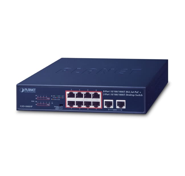 QUBIX - GSD-1008HP SW 8P GE(POE 3AT) 2P GE