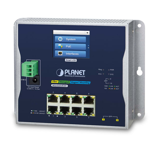 QUBIX - WGS-5225-8T2SV L2+ IP30 FT 8PGE 2SFP LCD