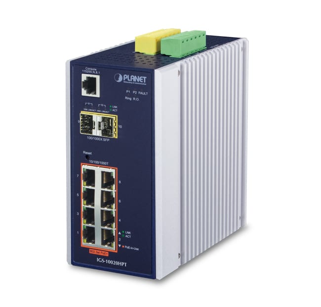 QUBIX - IGS-10020HPT IP30 8GE(POE+)+2SFP GE