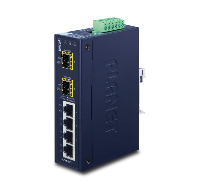 QUBIX - IGS-620TF SW. IND. IP30 4GE+2SFP FE/GE