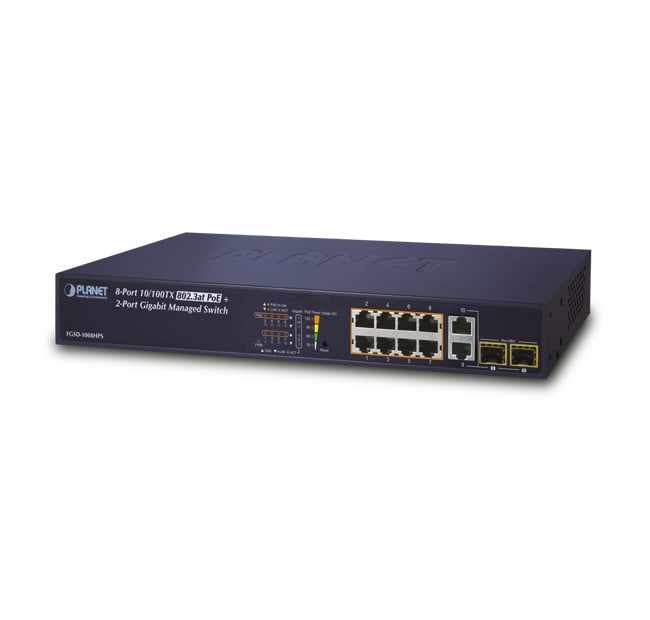 QUBIX - FGSD-1008HPS 8P(POE AT)+2TP/SFP GE 120W