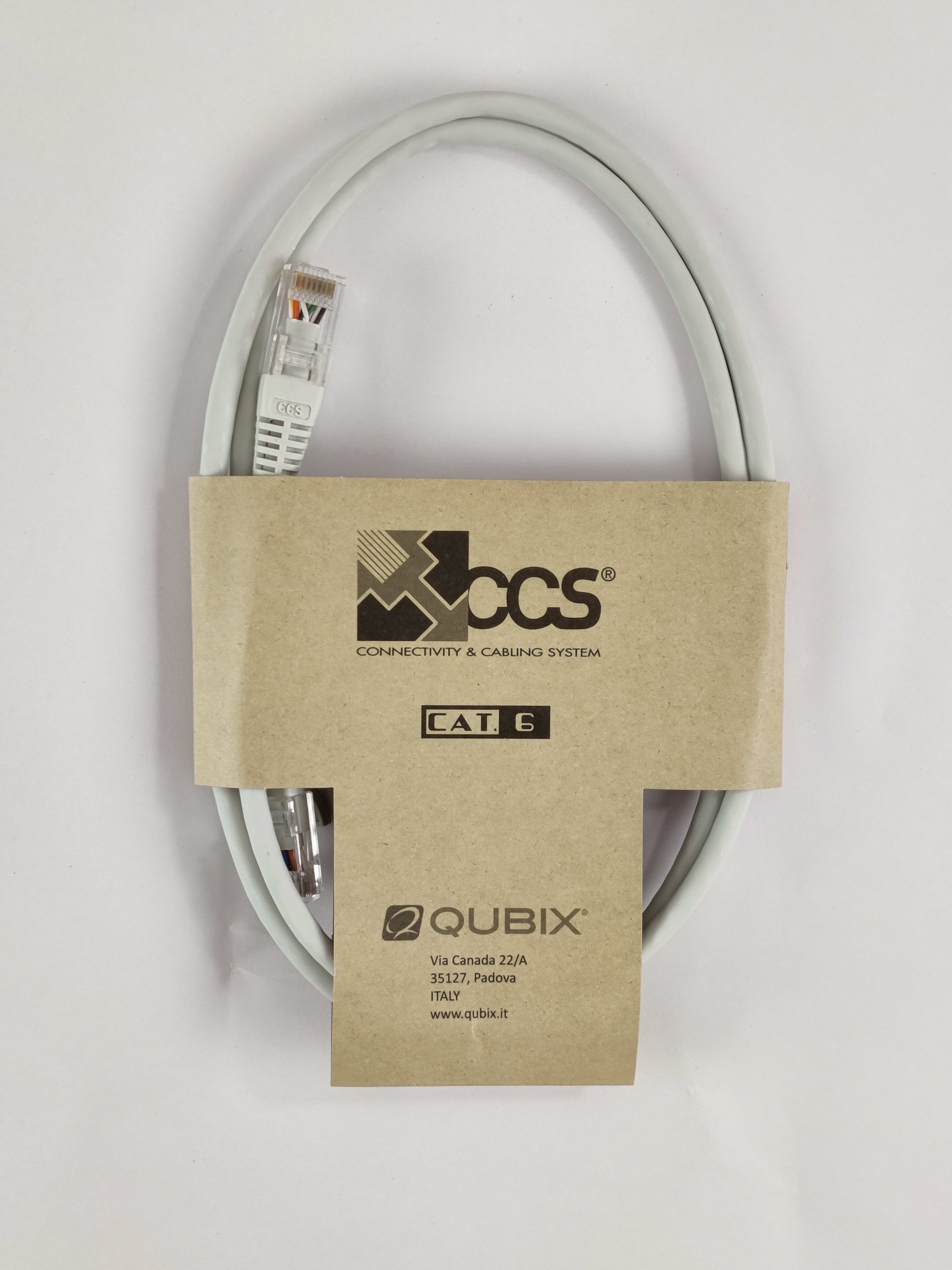 QUBIX - PATCH CORD CCS SLIM C6 U/UTP 3MT LSZH BI 2005263