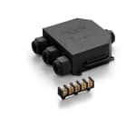 RAYTECH - Cassetta di giunzione pre-riempita in gel con morsettiera integrata e pressacavi per cavi pentapolari fino a 18 mm o tubi diametro 16 o 20 mm, IP68 nera.