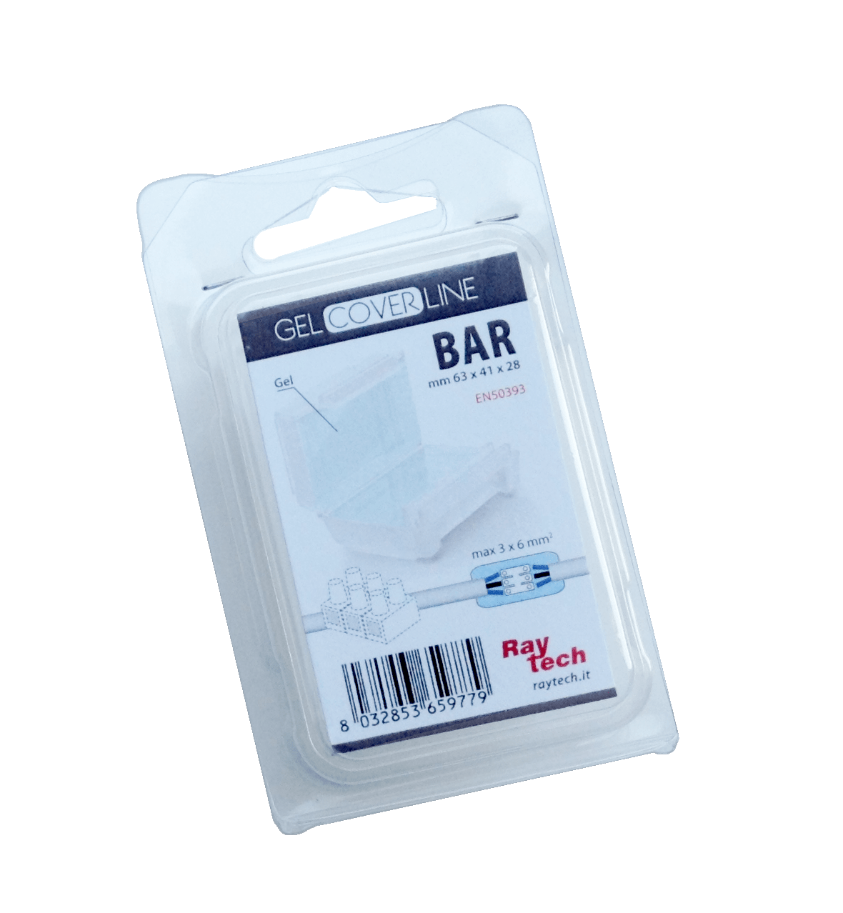 RAYTECH - Bar Pack 9 Gel Cover per Morsetti (Confezione 9 Pz.) - Accessorio IPX8 pre-riempito in gel per tensione 0,6/1 kV.
