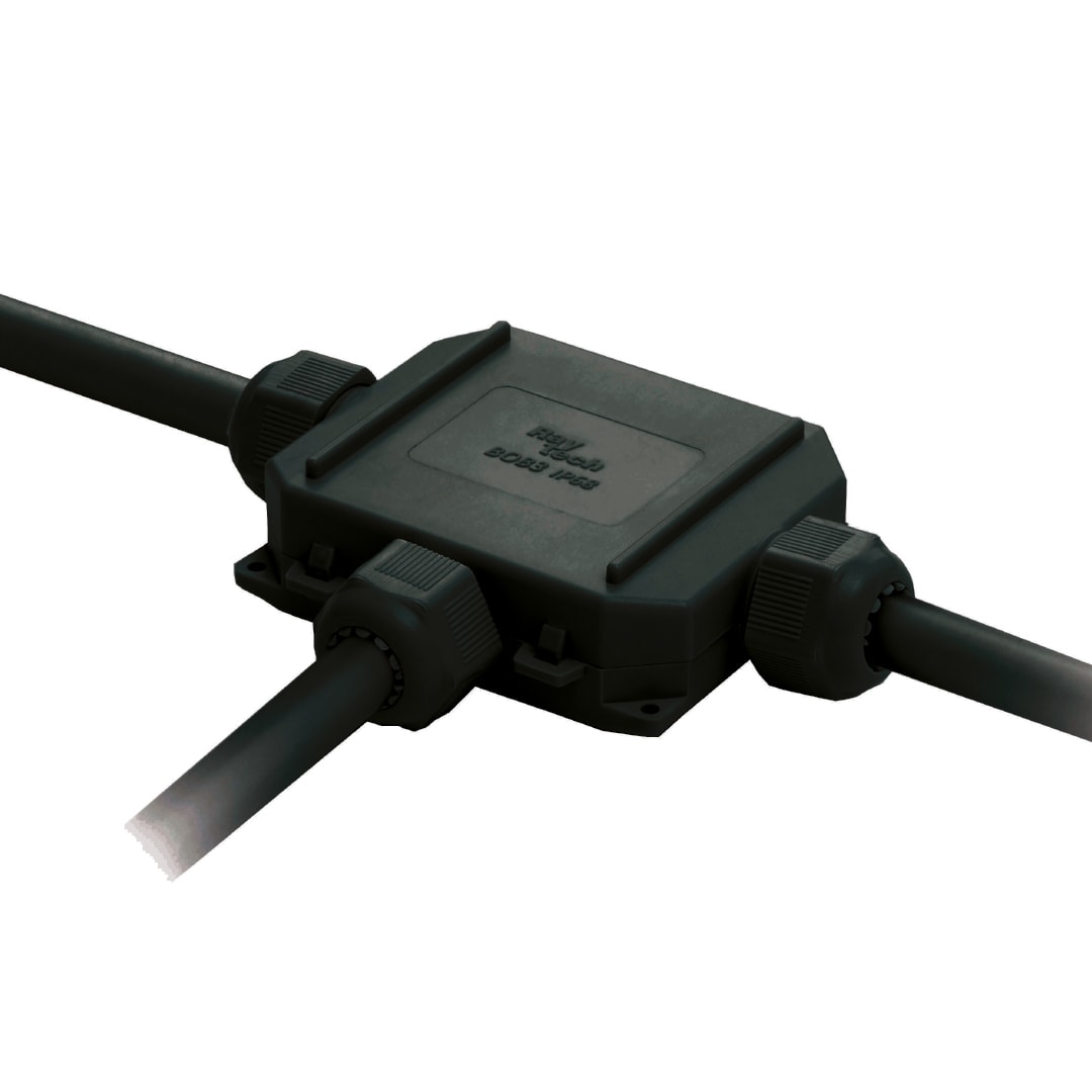 RAYTECH - Bob 3 Nero - Mini cassetta di giunzione a T extra compatta pre-riempita in gel, CF 1 PZ, IP68.