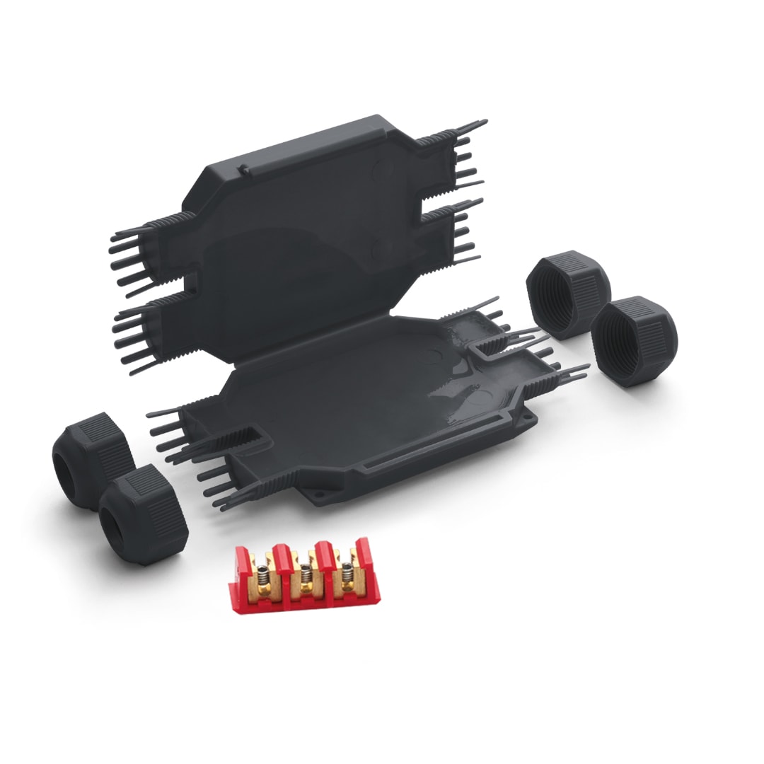 RAYTECH - Bob 4 Nero - Mini casseta di giunzione a 4 vie extra compatta pre-riempita in gel IP68.