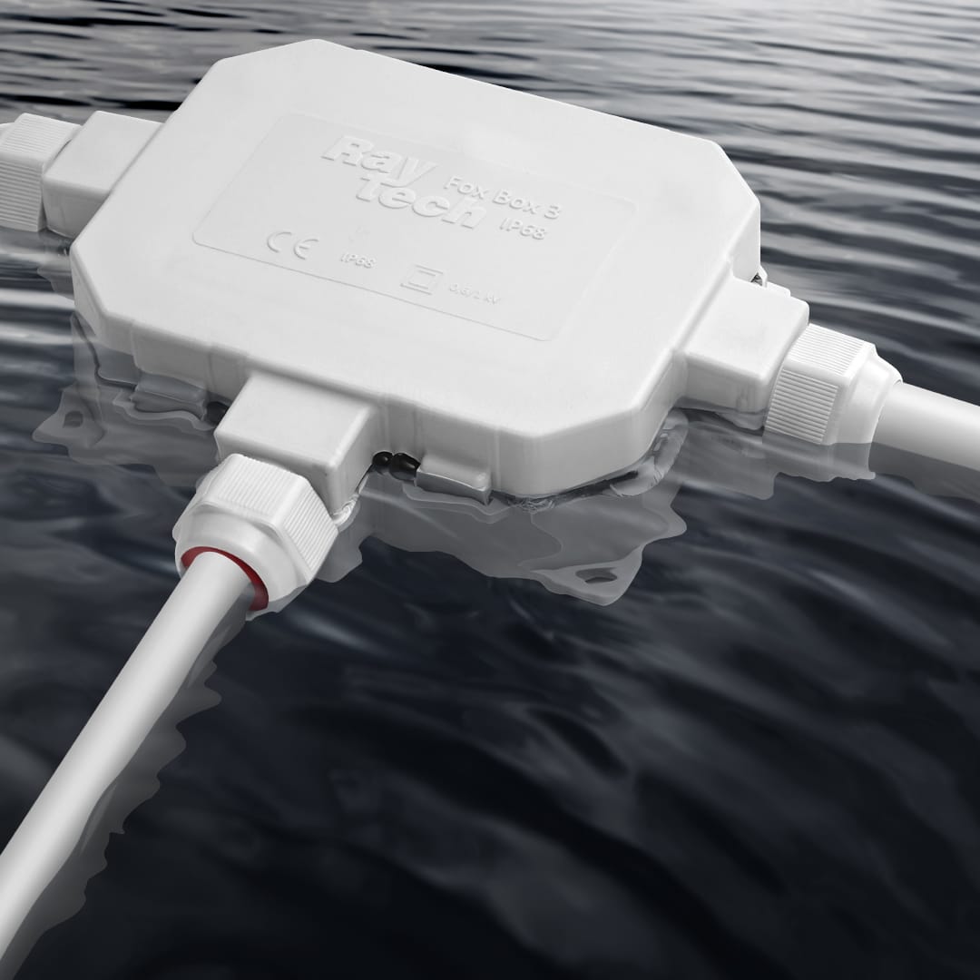 RAYTECH - Fox Box 3 Arm - Cassetta di giunzione IP68/69 a 3 vie pre-riempita in gel, ideale per ambienti esterni e interni.