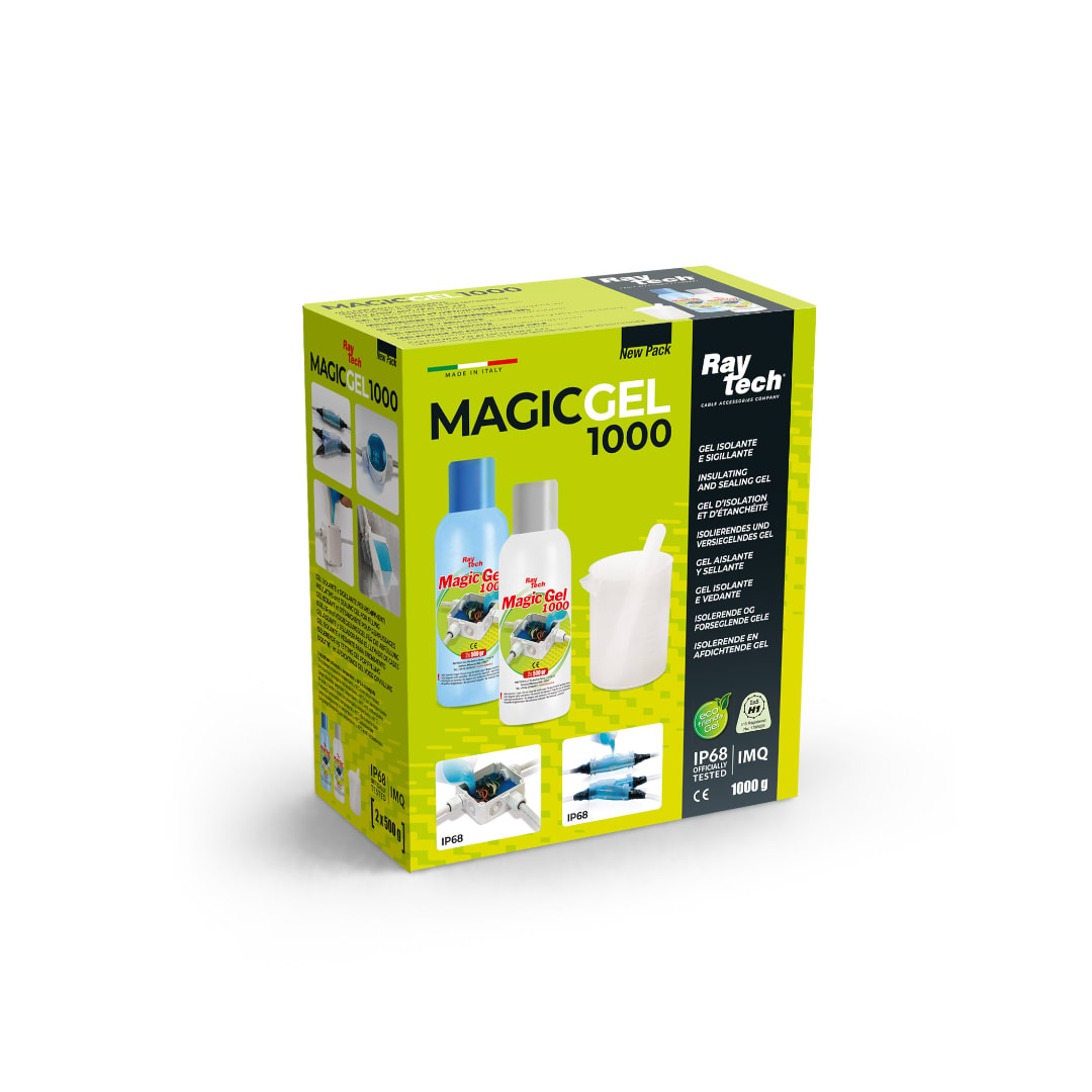 RAYTECH - Magic Gel 1000 - Gel bicomponente isolante/sigillante, 2 bottiglie da 500 ml.