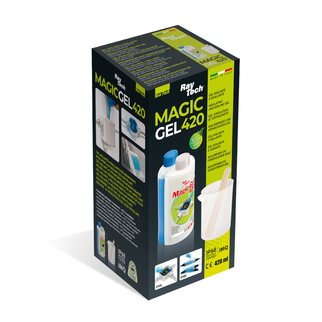 RAYTECH - Gel bicomponente isolante/sigillante MAGIC GEL 420 in monobottiglia da 400g/420ml.