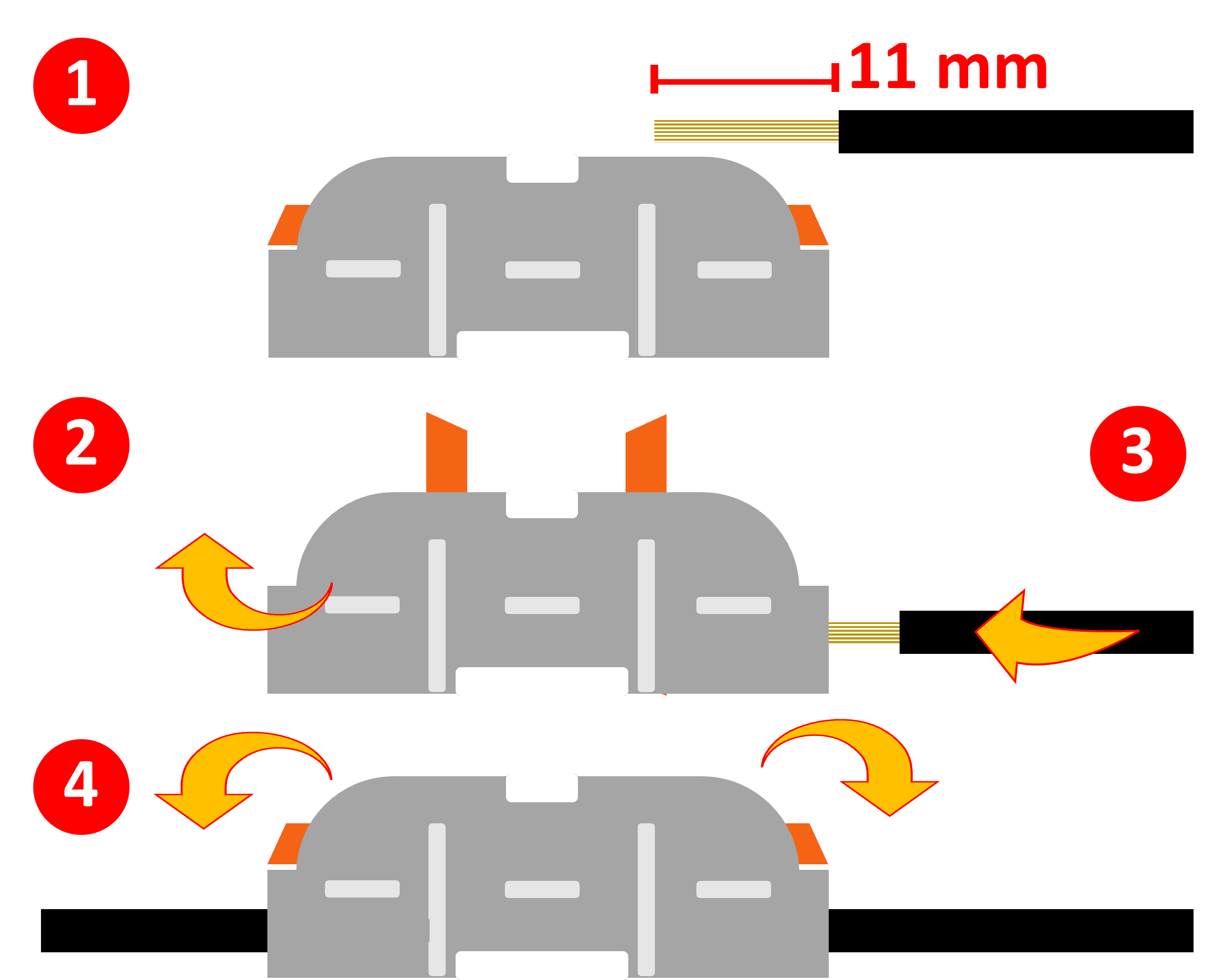 RAYTECH - Rayblock Connettori Unipolari Leva In/Out (Pack da 50 Pz) - Ingresso Bilaterale, Serraggio a Leva - Sezioni 0.5 - 4 mm2, 600 V, 32 A - CF 50 P.