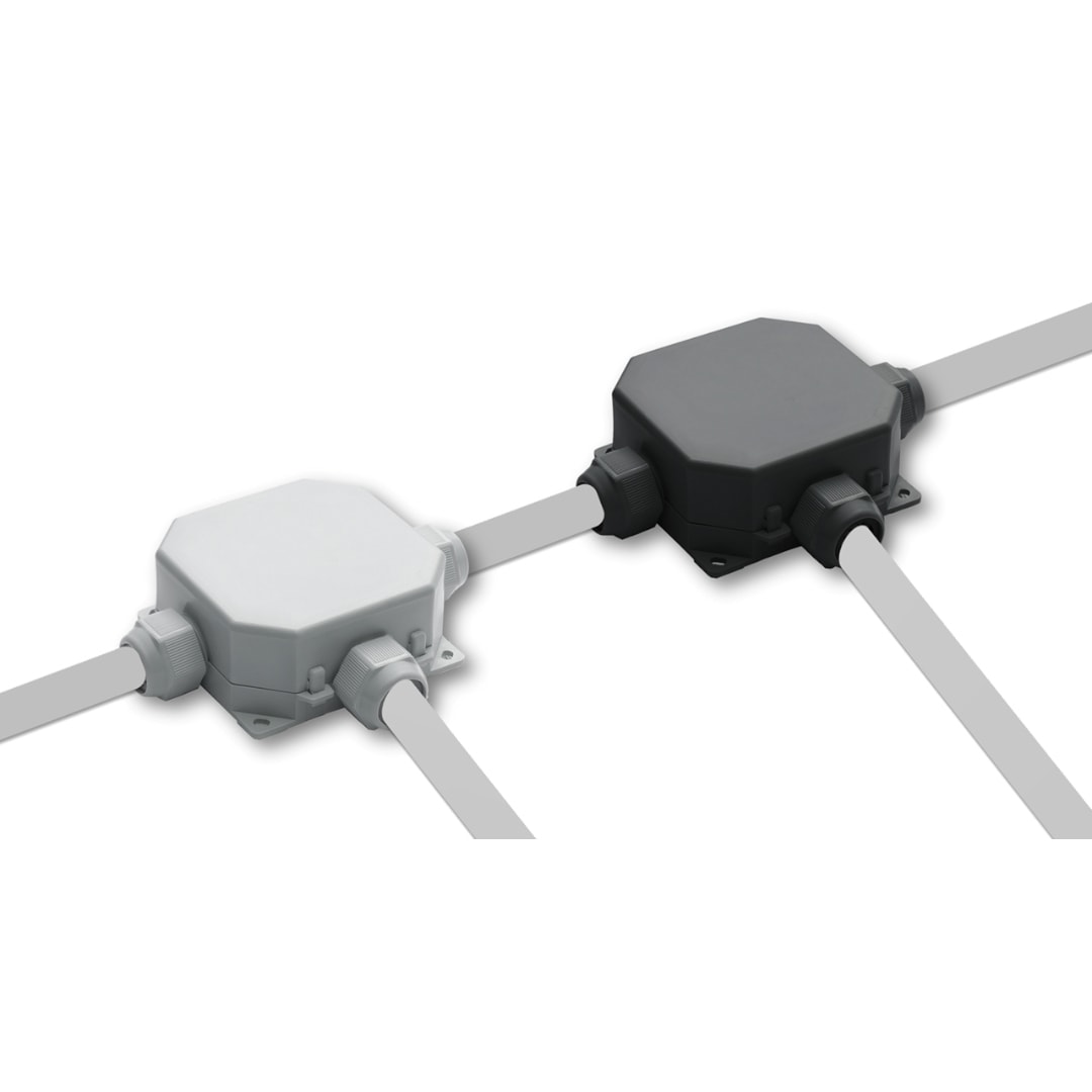 RAYTECH - Ready Box 90 IP68 nera - Cassetta di giunzione a 3 vie pre-riempita in gel per esterni IP68/69.