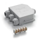 RAYTECH - BABY BOX 3 - La cassetta di giunzione a 4 ingressi pre-riempita in gel, completa di morsettiera integrata e pressacavi per cavi pentapolari fino a 18 mm o tubi diametro 16 o 20 mm.