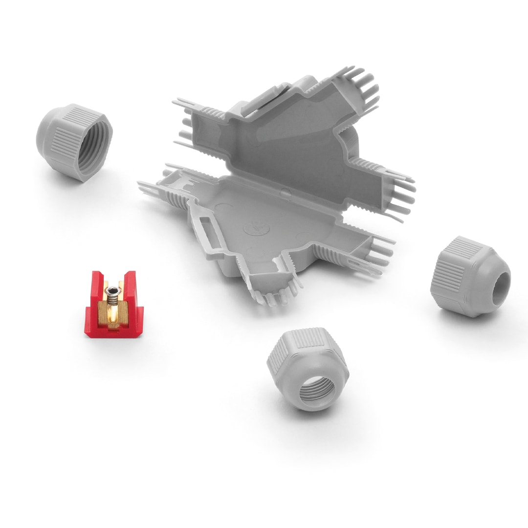 RAYTECH - BARNEY Y (Confezione da 1 PZ.) - Giunto derivato IP68/69 extra-compatto preriempito in gel.