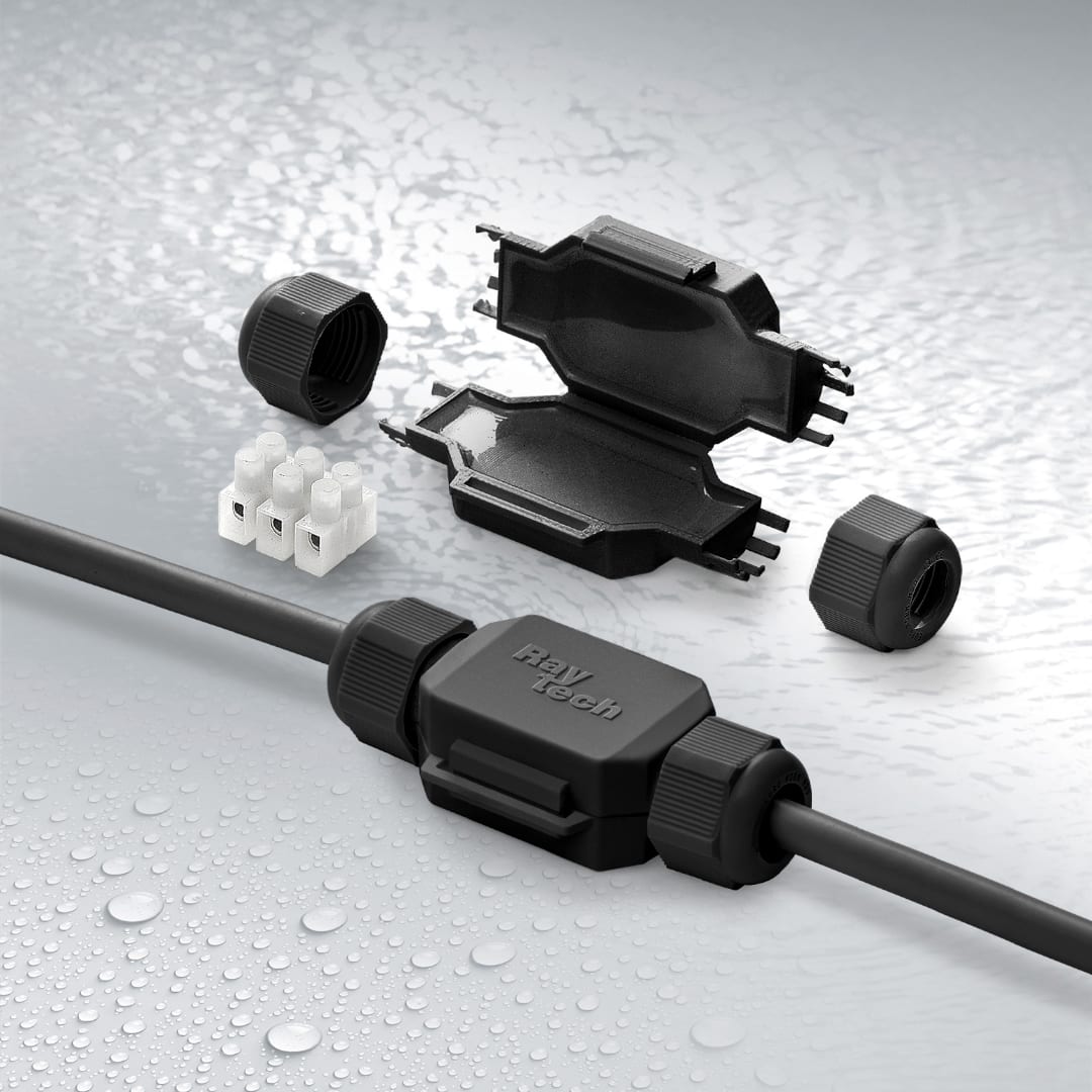 RAYTECH - FRED NERO (Confezione da 1 PZ.) - Giunto in linea IP68/69 extra-compatto preriempito in gel. FRED-N