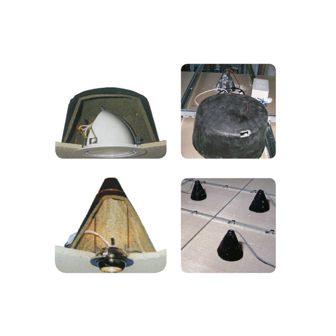 RAYTECH - FSCF 350 - Barriere antifiamma per la copertura di faretti 350x230 mm.