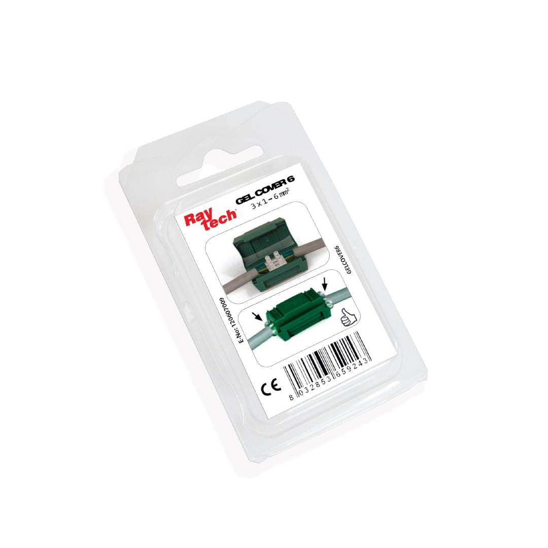 RAYTECH - GEL COVER 6 (Confezione da 1 PZ.) - Accessorio IPX8 preriempito in gel per morsetti tensione 0,6/1 kV GELCOVER6