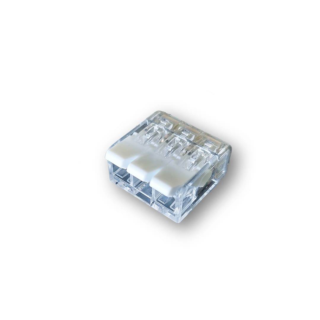 RAYTECH - RAYBLOCK B3 (cf 30 pz) Connettori compatti a 3 leve per inserimento monodirezionale. Sezione: 0.5 - 4 mm2 - 450 V- 32 A