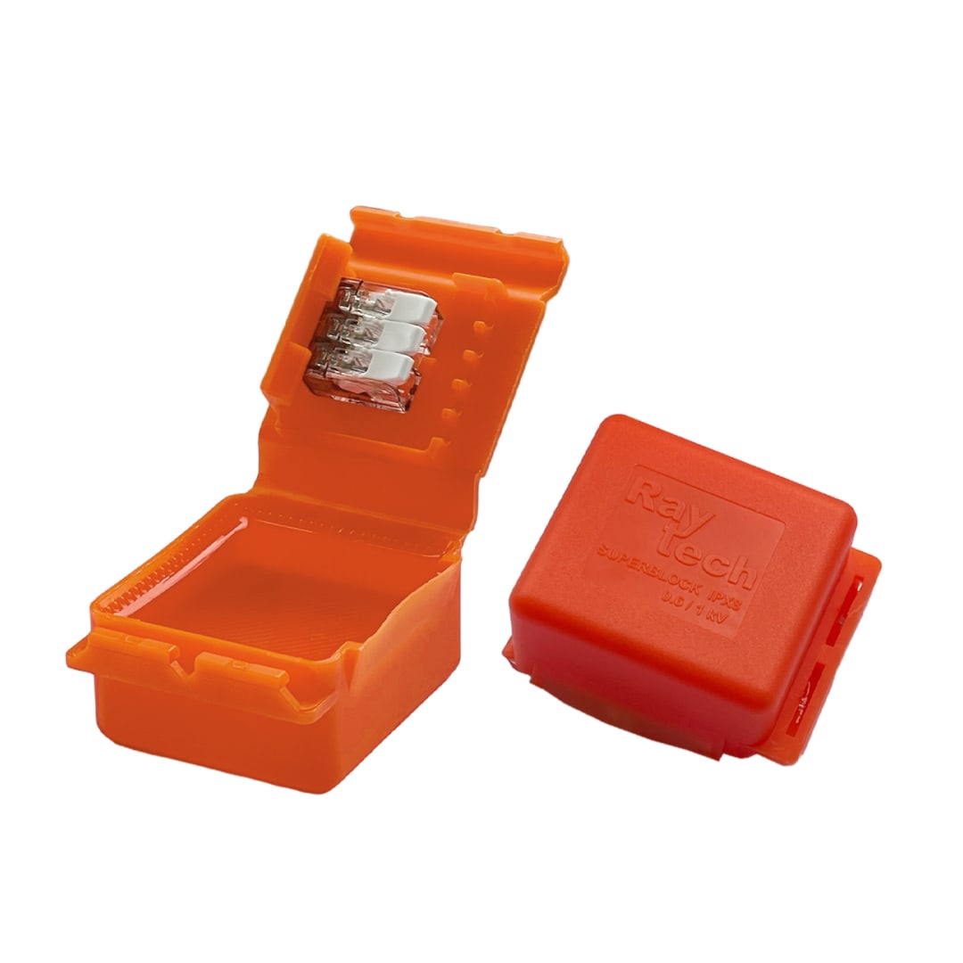 RAYTECH - I GEL BOX con connettori a leva integrati: Completi, Immergibili, Pronti e Compatti. SUPERBLOCK3