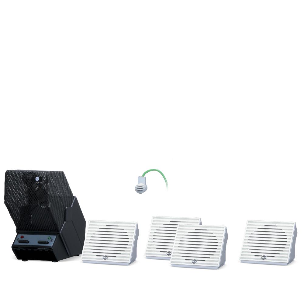 RCF - Sistema interfono MP 300 con 4 diffusori per un audio chiaro e potente.