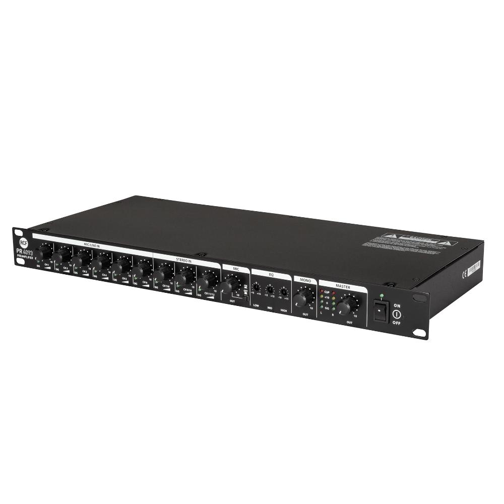 RCF - Preamplificatore analogico PR4093 con 9 ingressi e 2 uscite.