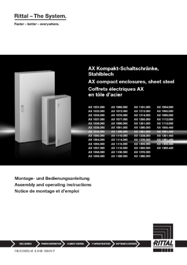 RITTAL - AX ARMADIO COMPATTO 600X600X250 RAL 7