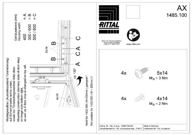 RITTAL - AX PLASTIC ARRESTO PORTA APERTA