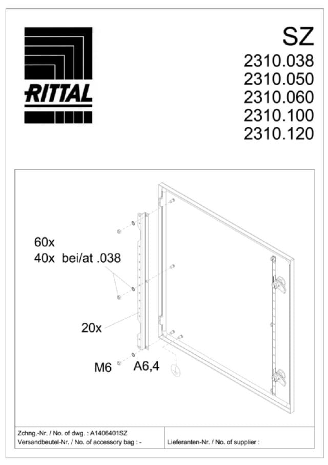 RITTAL - SZ 20 PROFILI FORATI L938MM