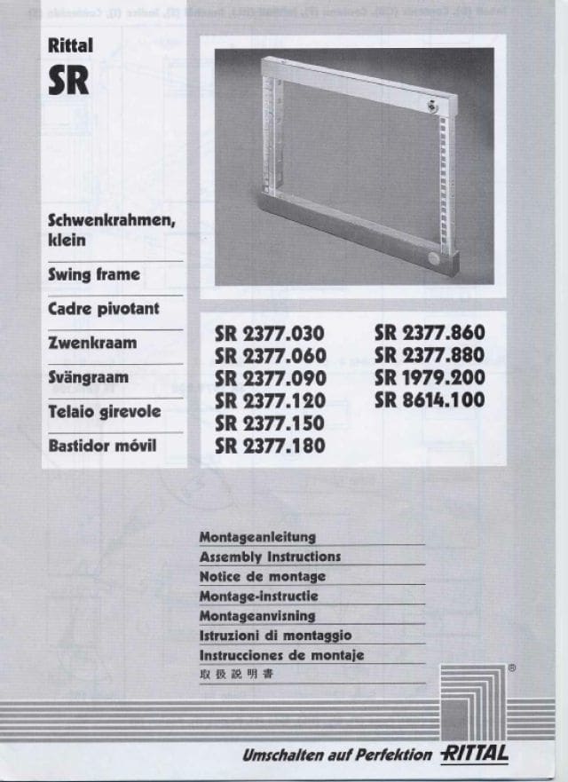 RITTAL - SR Installation kits for swing frames, small, for W: 600 mm 2377860