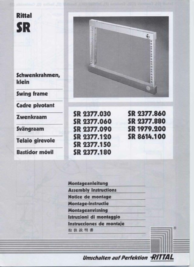 RITTAL - SR Installation kits for swing frames, small, for W: 600 mm 2377860