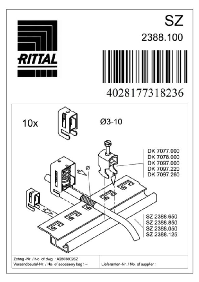 RITTAL - SZ STAFFA SCHERMATA EMC 3-10 - 10PZ