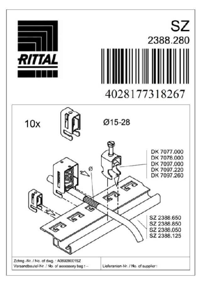 RITTAL - SZ STAFFA SCHERMATA EMC 15-28 - 10PZ