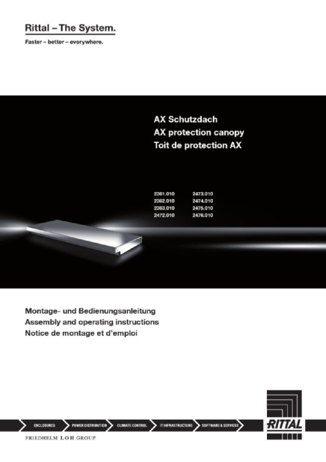 RITTAL - AX Tetto di Protezione, per LXP 600X210 mm